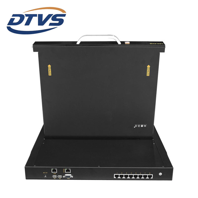 17" LED 8 Port VGA Ethernet Kvm 1u Rackmount LCD Console CAT6