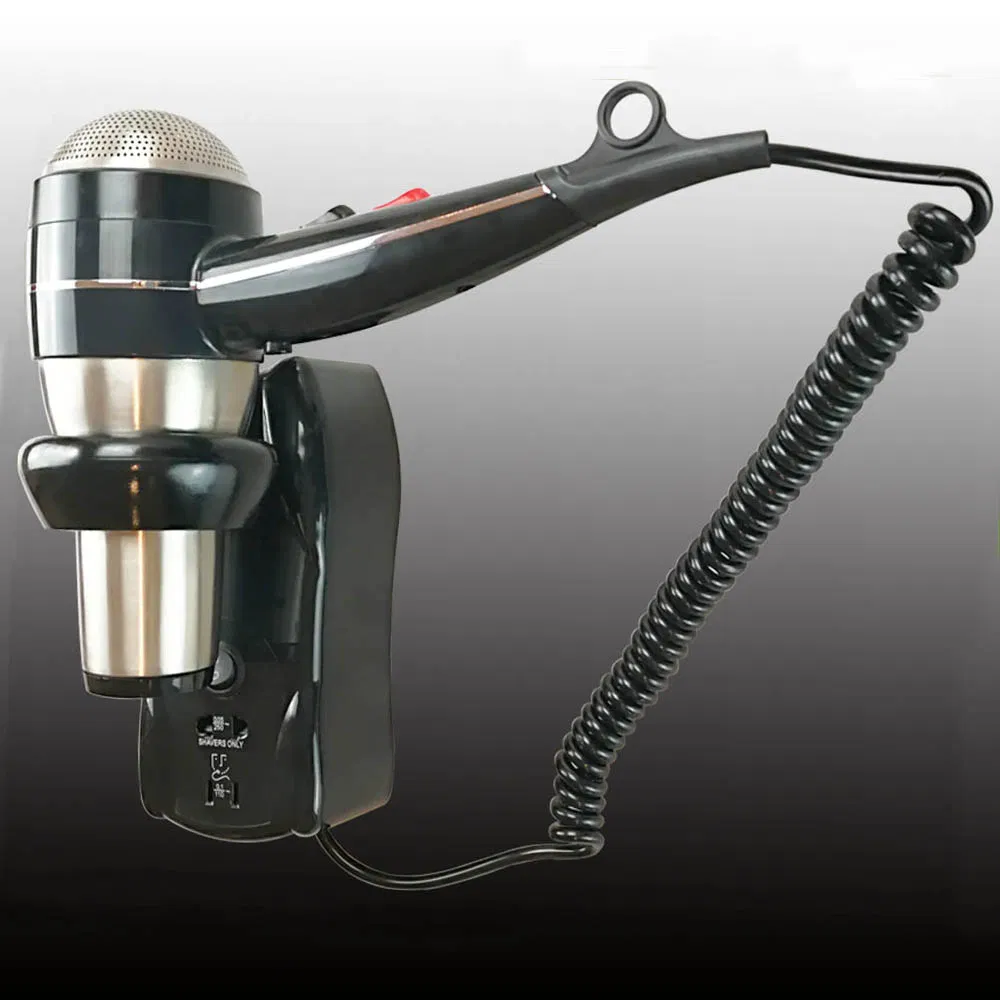 Hot Sale Best Quality Hotel Hair Dryer Hotel Wall Mounted Electrical Hotel Hair Dryer for Bathroom with Shaver Socket
