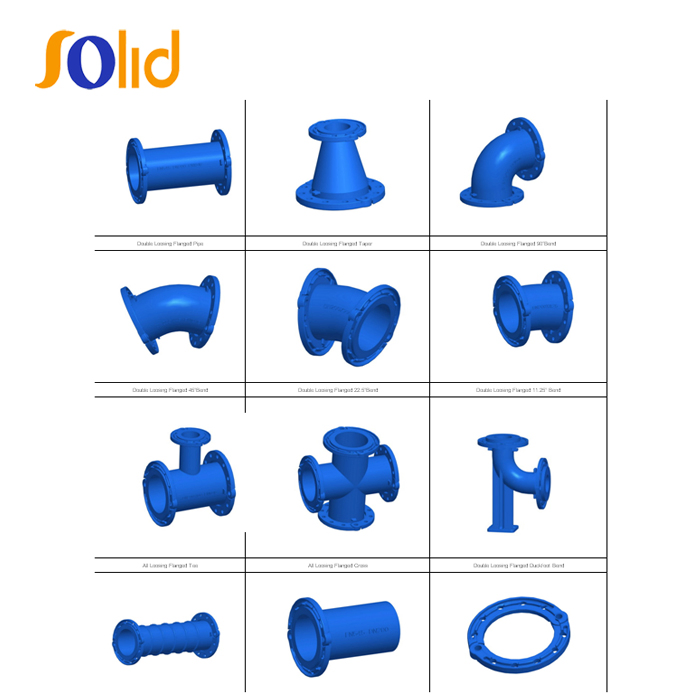 En545 Standard Epoxy Coating Ductile Iron All Flange Cross Pipe Flanged Fittings