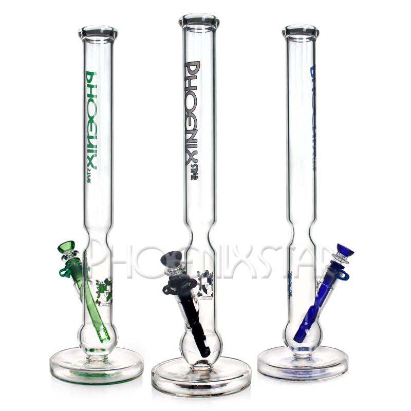 New Phoenix Star Flat Base 19 Inches Big Size Glass Smoking Water Pipe Hookah Pipe Black Green Blue Available Ready to Ship Factory