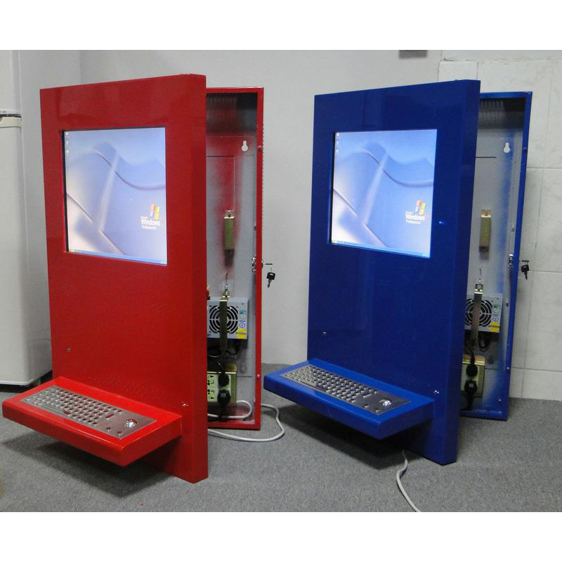 Wall Mounted Touchscreen Kiosk with Waterproof Vandal-Proof Stainless Steel Keyboard