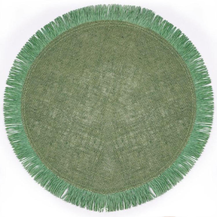Natural Color Jute Placemat New Design Dinner Set Round Wholesale Placemat Fringe Table Place Mat