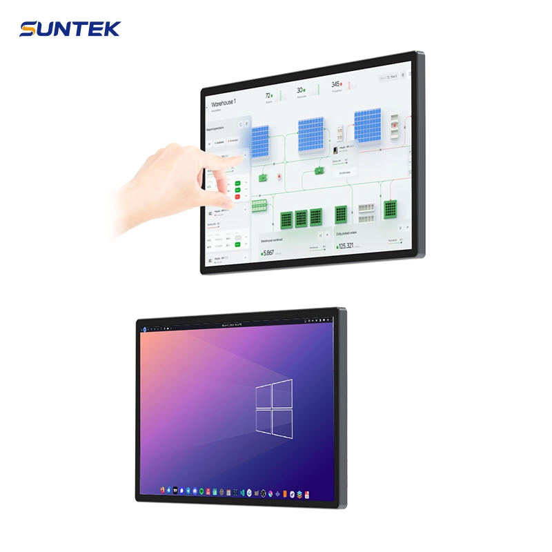 Suntek Modern Kds Wall Mount Android Tablet 15.6/21.5 Inch Capacitive Touch Screen Multi Media Display Poe Monitor for Factory Warehouse