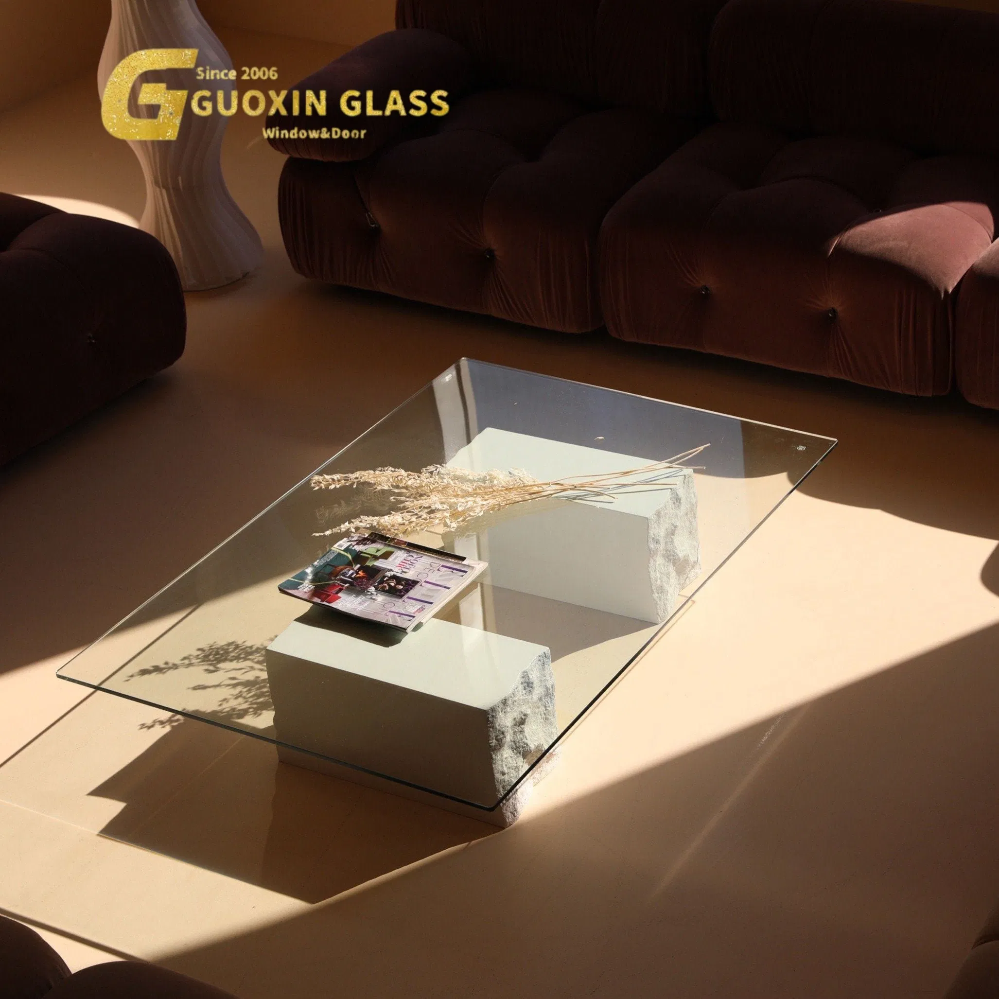 Premium Guoxin Soundproof Tempered Glass Partition with Custom Thickness