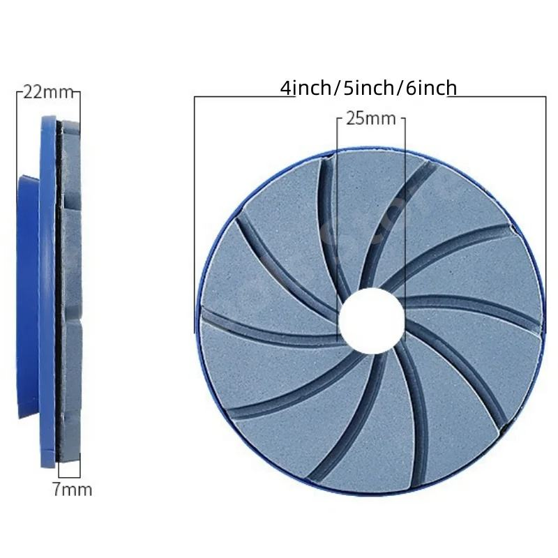 5 Inch Snail Lock Diamond Marble Polishing Pad Wet Foam Edge Grinding Wheel for Granite Chamfering Polishing