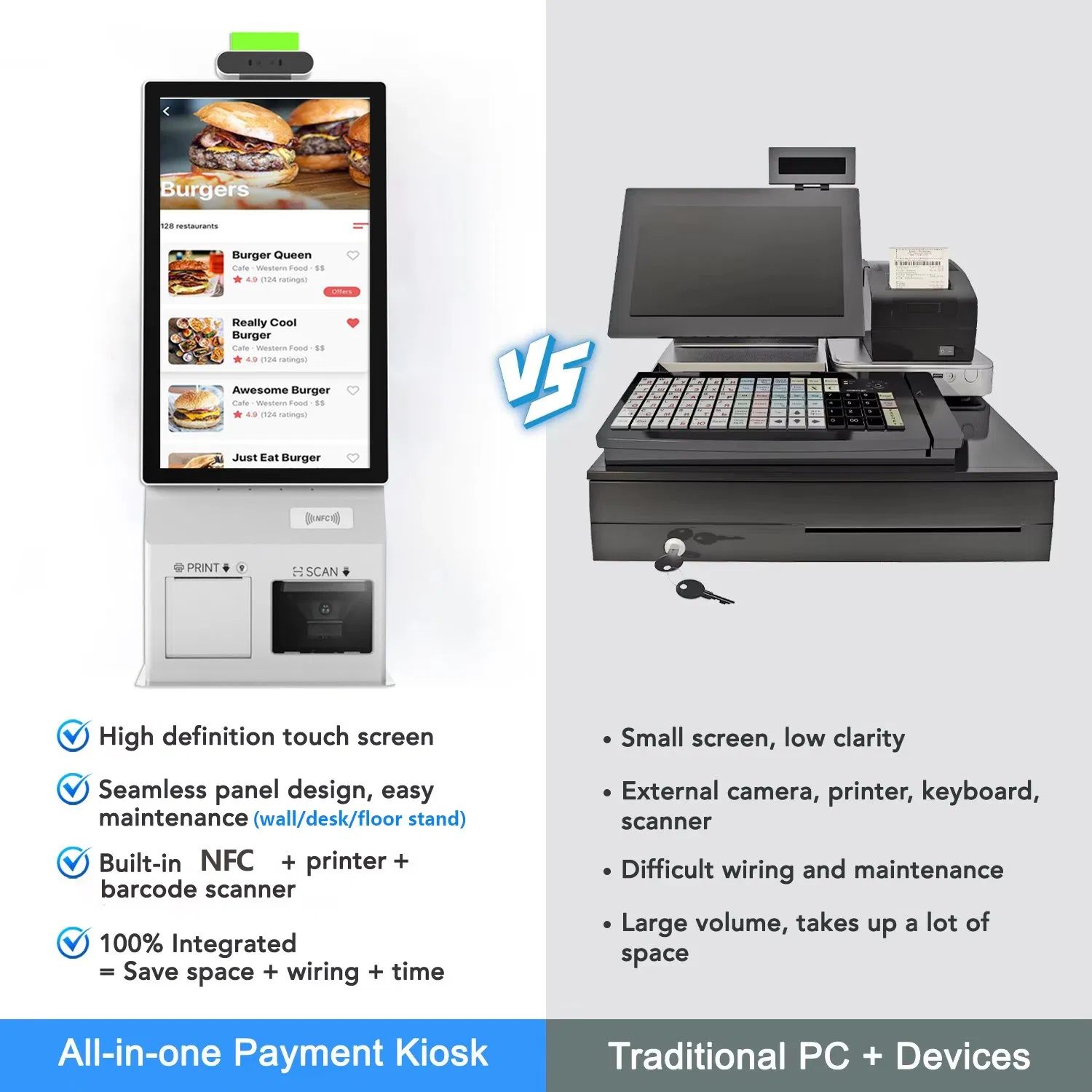 Suntek Restaurant Ordering Machine Self Service Self Terminal Checkout Payment Kiosk Tabletop Kiosk