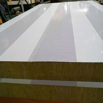 150mm Thick Acoustic Fireproof Rock Wool Sandwich Panel