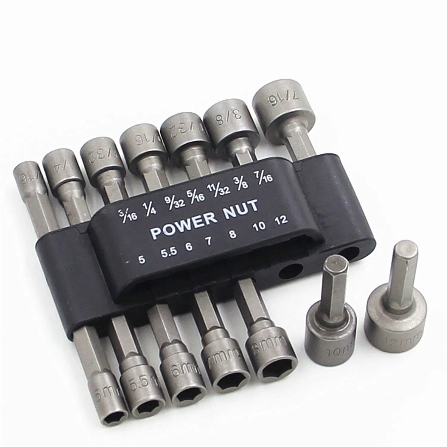 14PCS Power Nuts Drill Tools Set Metric Socket Wrench Screw 1/4′ ′ Driver Hex Keys Nut Driver & Bit Sets