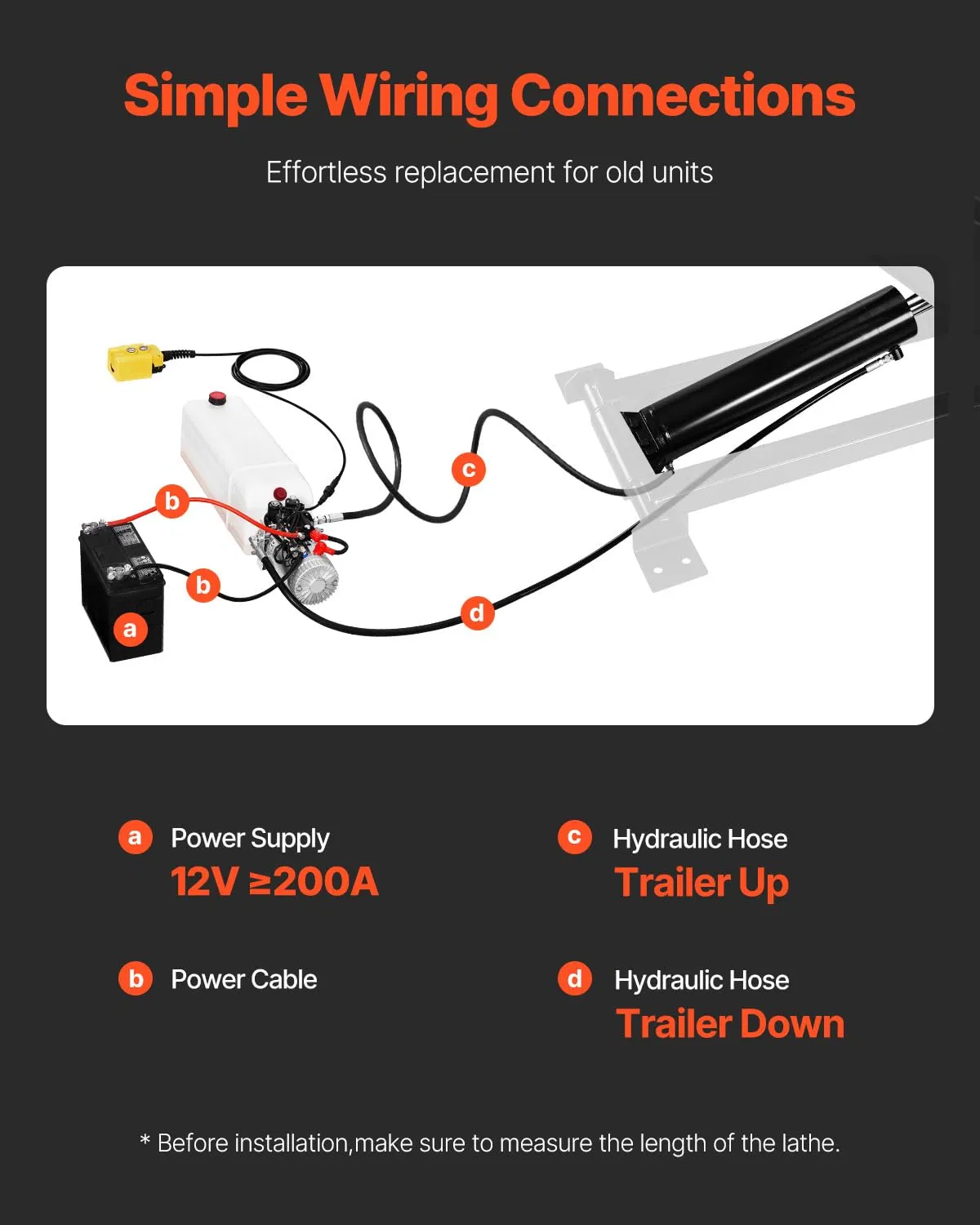 3t Hydraulic Scissor Hoist Kit for Dump Trailer, Heavy-Duty Trailer Bed Lift