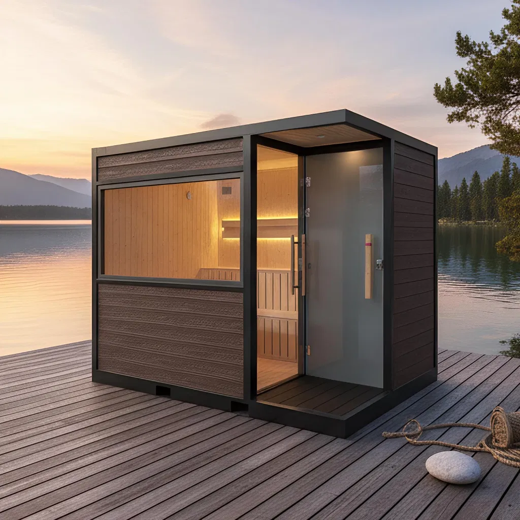 Compact Outdoor Sauna House for 6-8 People Waterproof and Fireproof