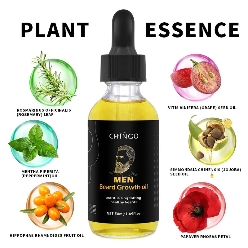 Natural Men Beard Growth Oil Moisturizing Softening Healthy Beard Care