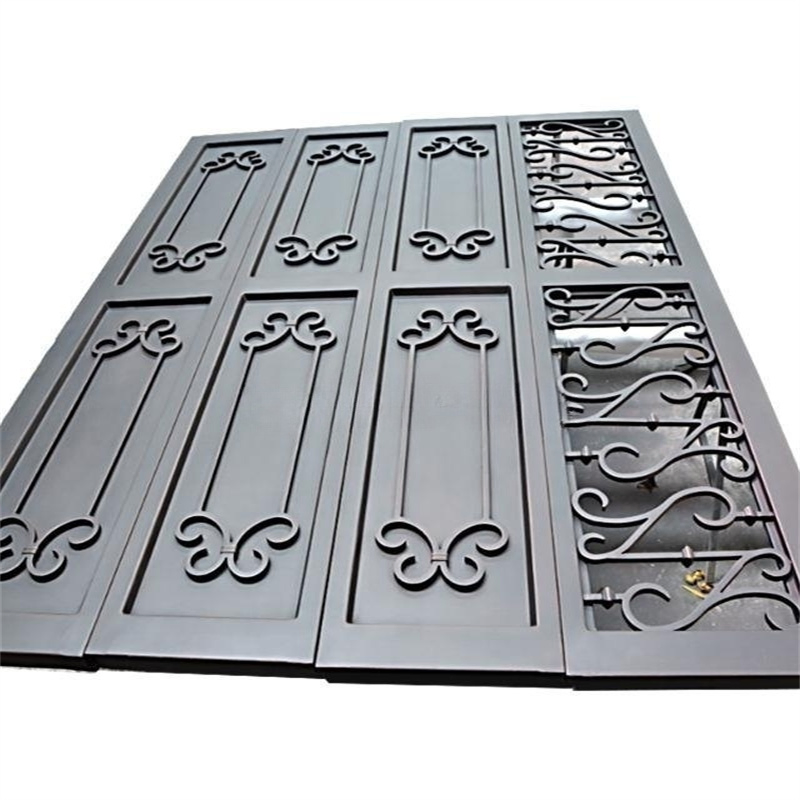 Modern Automatic Remote Electric Folding Wrought Iron Metal Entry Garage Door