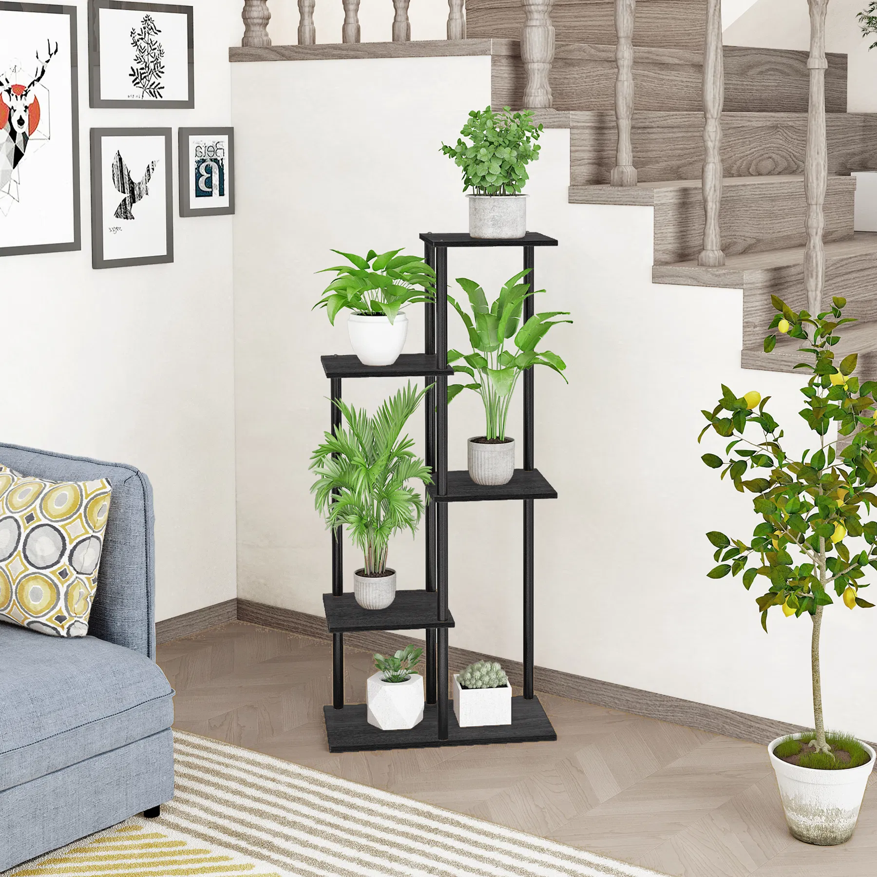 5-Tier Indoor Corner Plant Shelf for Home and Office