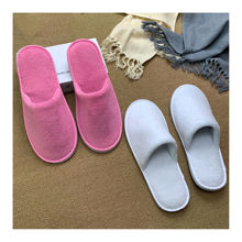Wholesale Disposable Hotel Guest Bedroom Velvet SPA Hotel Slippers for Bride Logo