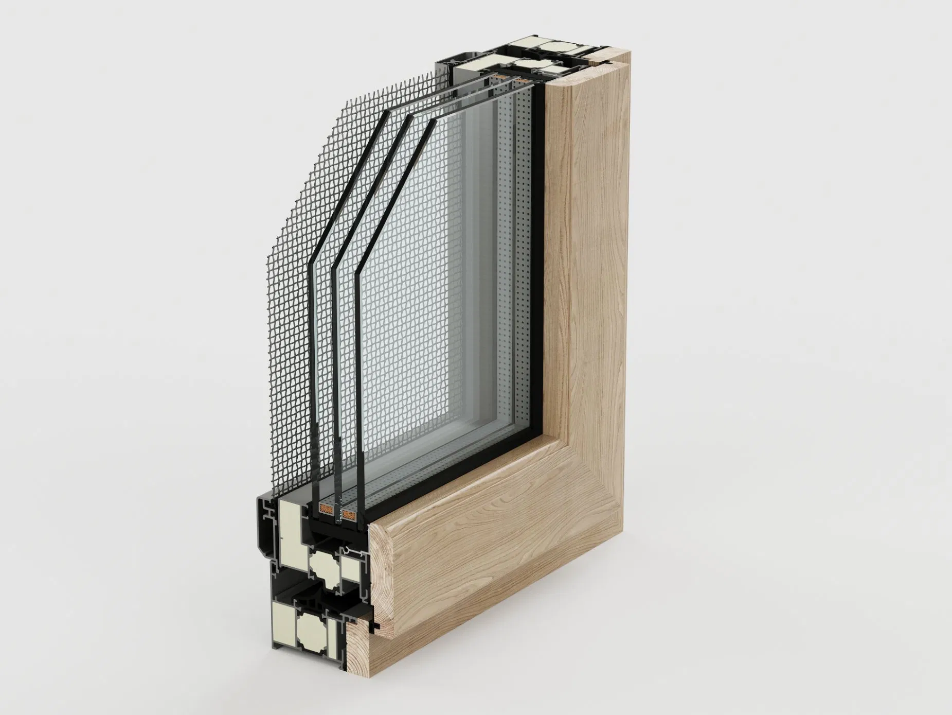 New-Style Soundproofed Aluminum Wooden Window with CSA Certificate