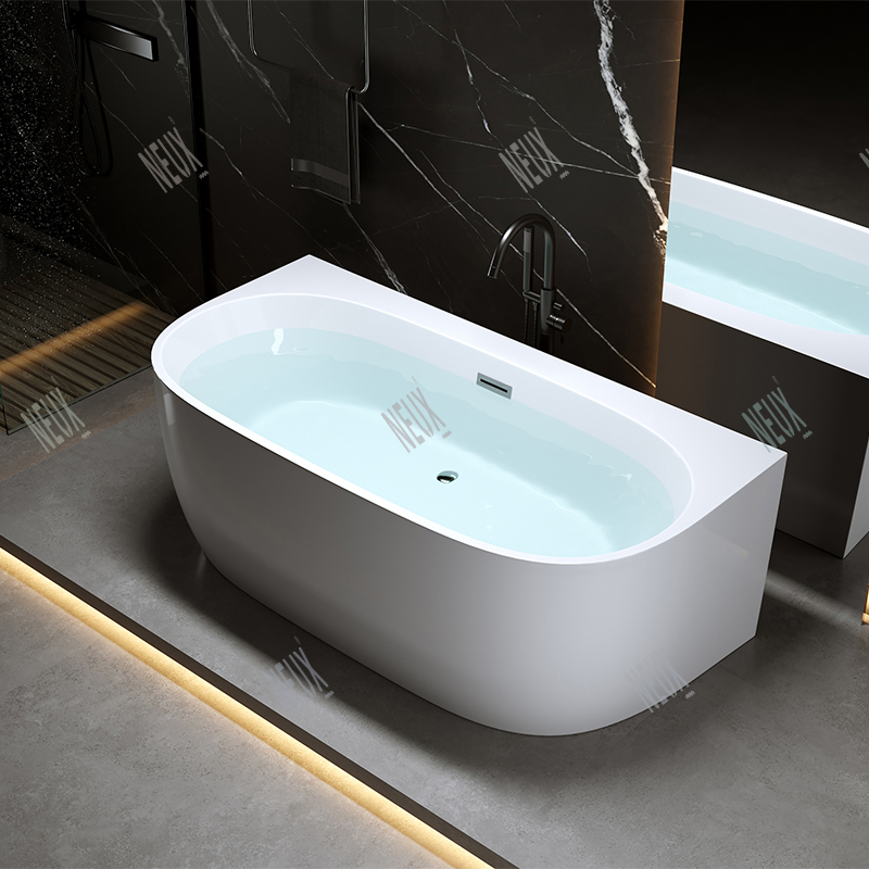 Акриловая отдельностоящая ванна D-образная для глубокого погружения