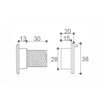 Brass 200 Degree Wide Angle with Glass Lens Door Viewer
