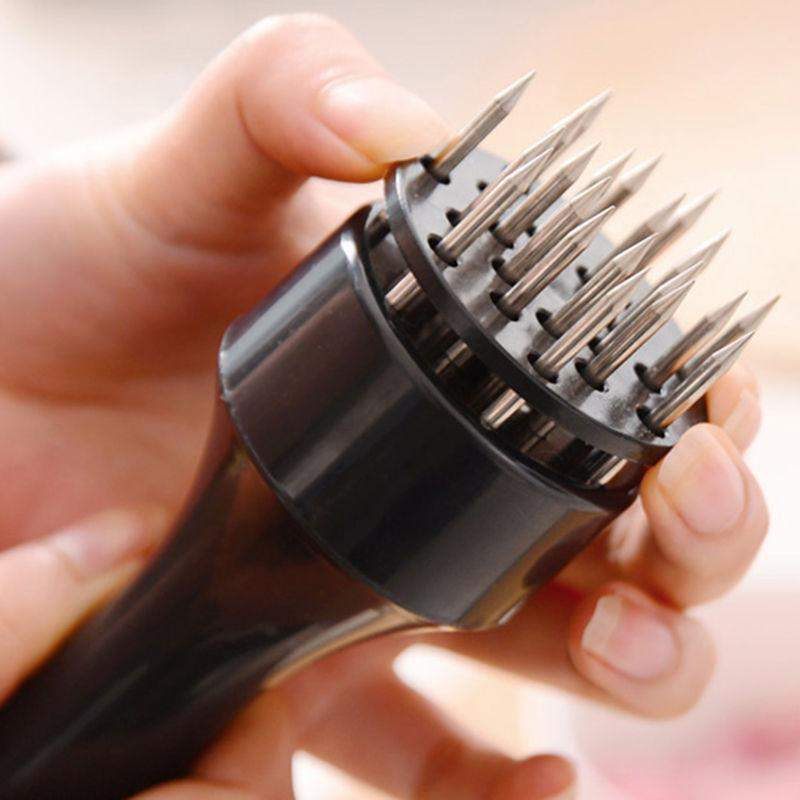 Profession Meat Tenderizer Needle for Steak Pork Kitchen Tool with 21 Steel Needle Loose Meat Hammer for Cooking BBQ Accessories