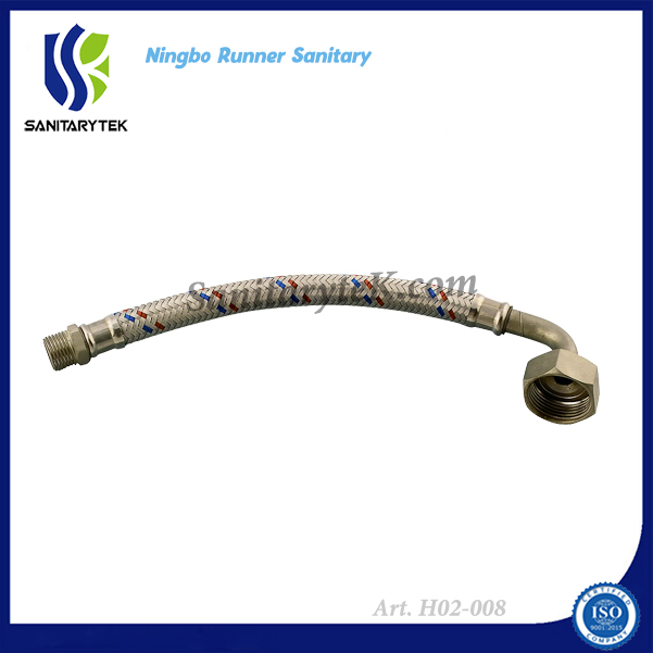 Stainless Steel Braided Flexible Hose with Elbow with Union Nut