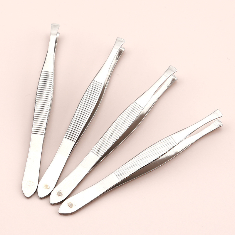 Horizontal Grain Tweezers Eyebrow Trimming Clip Positive Mouth Stainless Steel Eyebrow Pliers