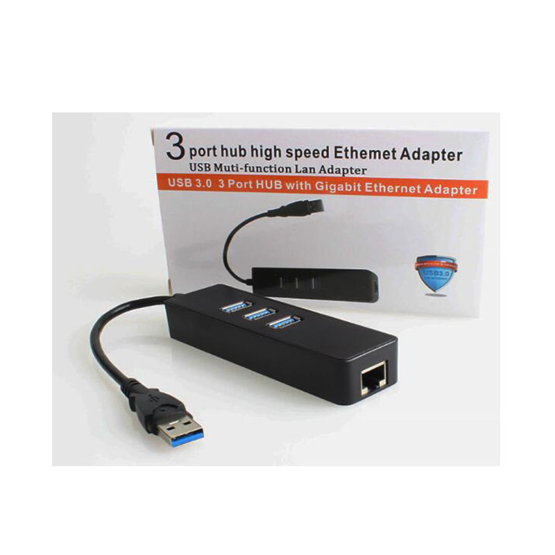 Адаптер USB 3.0 на RJ45 и 3 USB порта, 1 Гбит/с