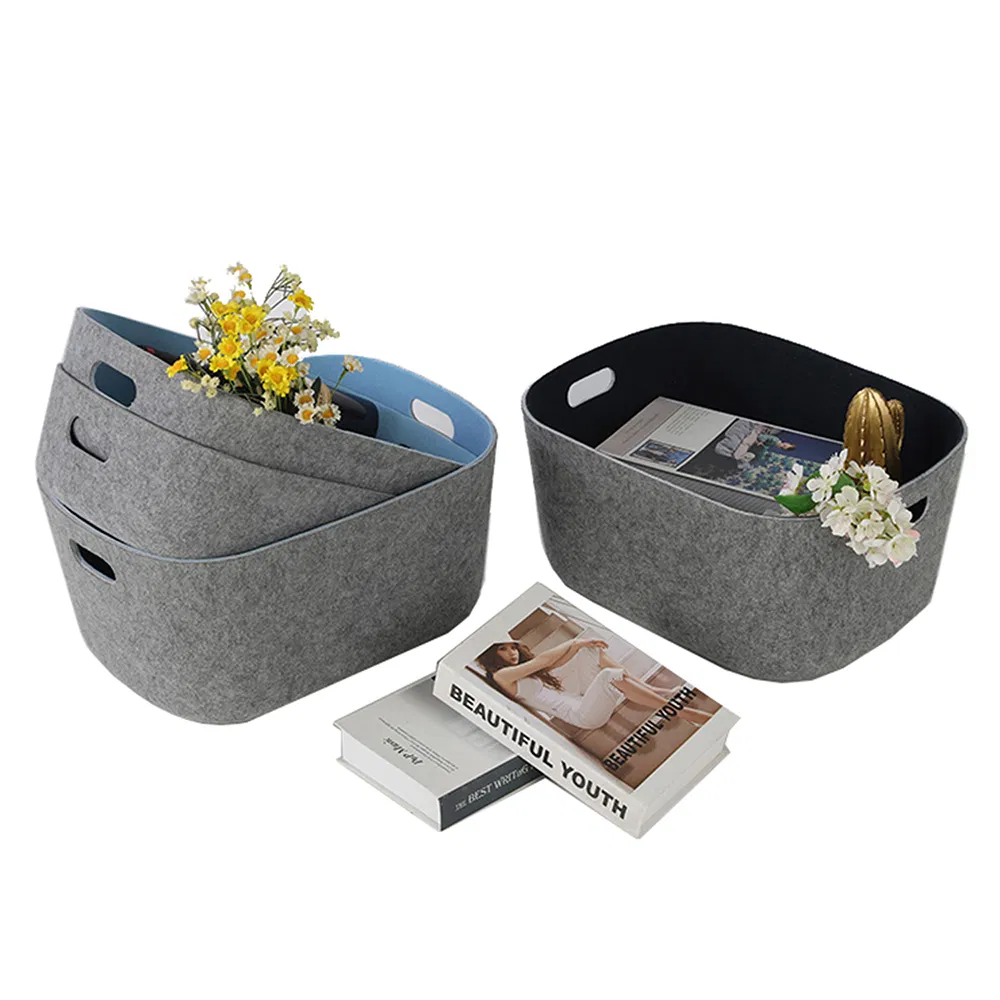 Eco Friendly Laundry Basket Felt Storage Basket Shopping Basket Storage Box Diaper Bag Molding Storage Container Custom Color Slim Laundry Hamper Bucket