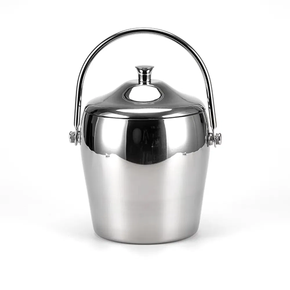 Double Wall Stainless Steel Wine Cooler Bucket Insulated Champagne Beer Ice Bucket with Bottle Chiller for Hotels & Restaurants