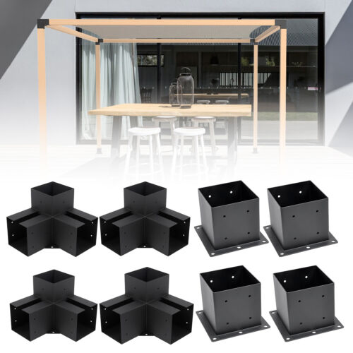 4X4 4-Way Right Angle Corner Woodworks Pergola Brackets