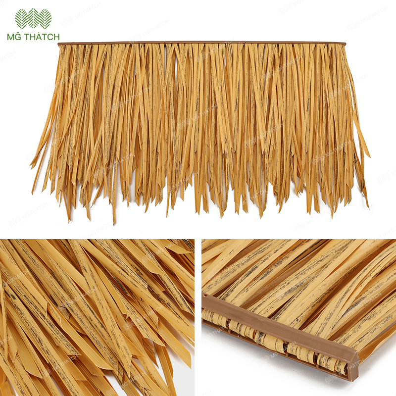 Outdoor Roof Decoration Chinese Thatch Tiles Fireproof Synthetic Artificial Tiki Thatch