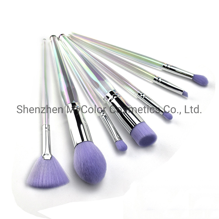 New Gradient Makeup Brushes Set 7PCS Powder Fan Eye Cosmetic Make up Brush with Bag