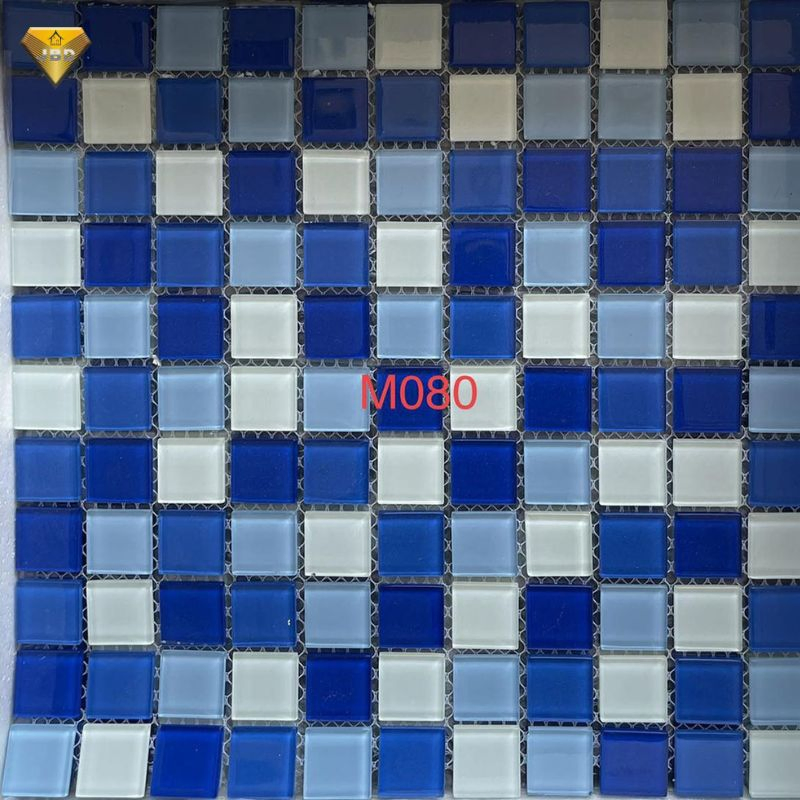 Swimming Pool Glass Mosaic Colorful Iridescent Tiles Strip Swimming Pool Mosaic Tile Wall Floor Decoration