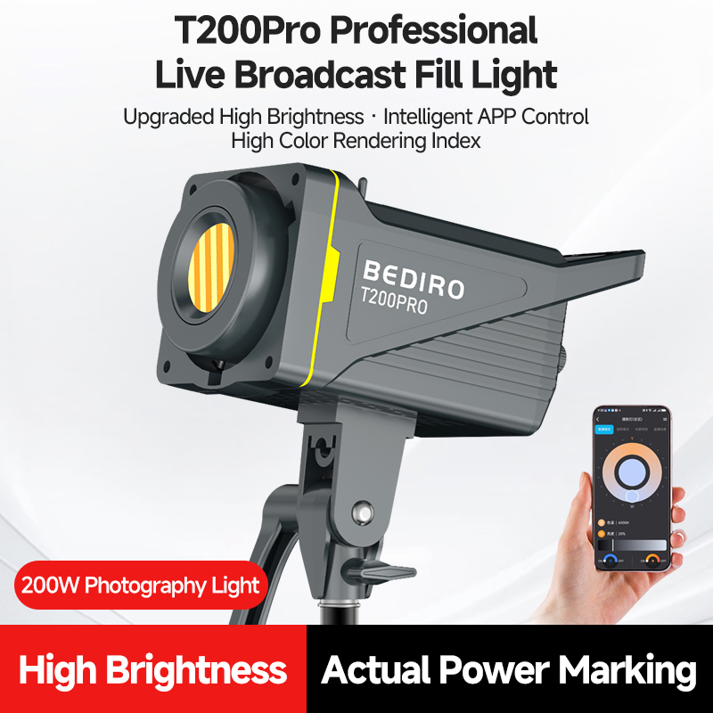 Miaotu 200W Dimmable Bi-Color LED Video Light, 2700-6500K Adjustable Color Temperature Continuous Light for Camera/DSLR, Professional Studio Lighting OEM/ODM Ma