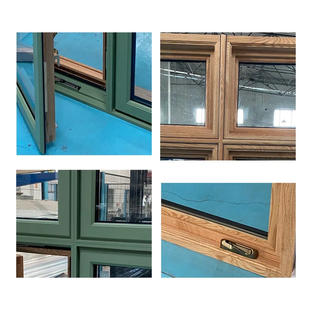 Penjoy Modern Villa Design Durable Aluminum Clad Wood Crank Casement Window