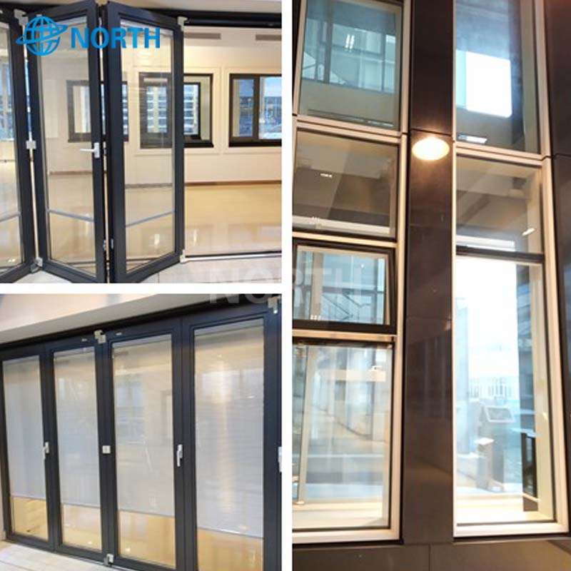 Wholesale Low E Thermal Storefront Aluminium Window Wall, Heavy Exterior Interior Tempered Glass Sliding Door, Glass Partition, Glass Aluminium Window