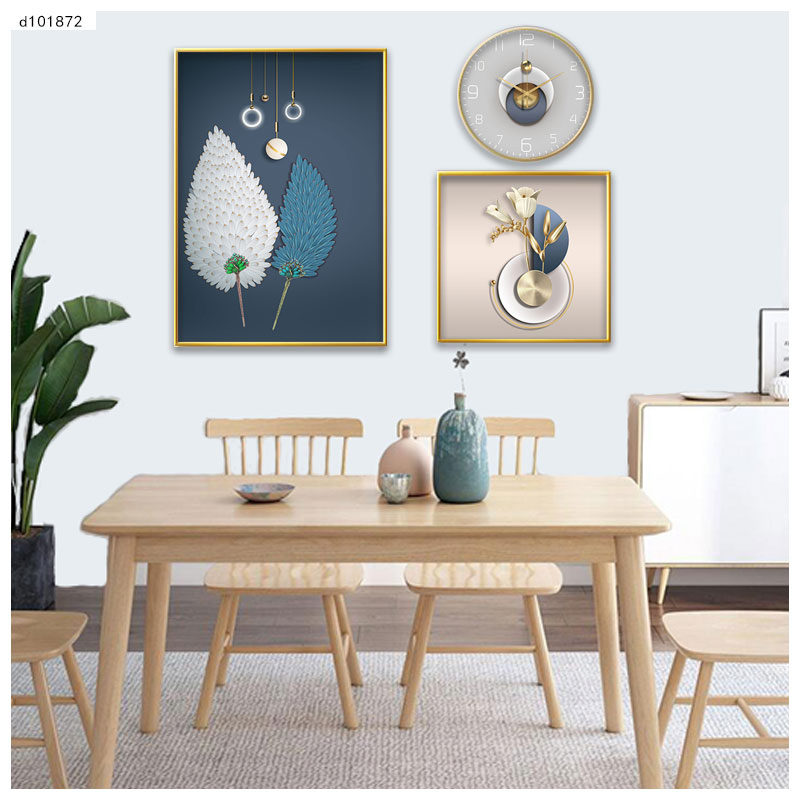 New Arrival Wall Art Print Feather Butterfly Crystal Porcelain Painting Wall Decoration Painting for Home and Hotel