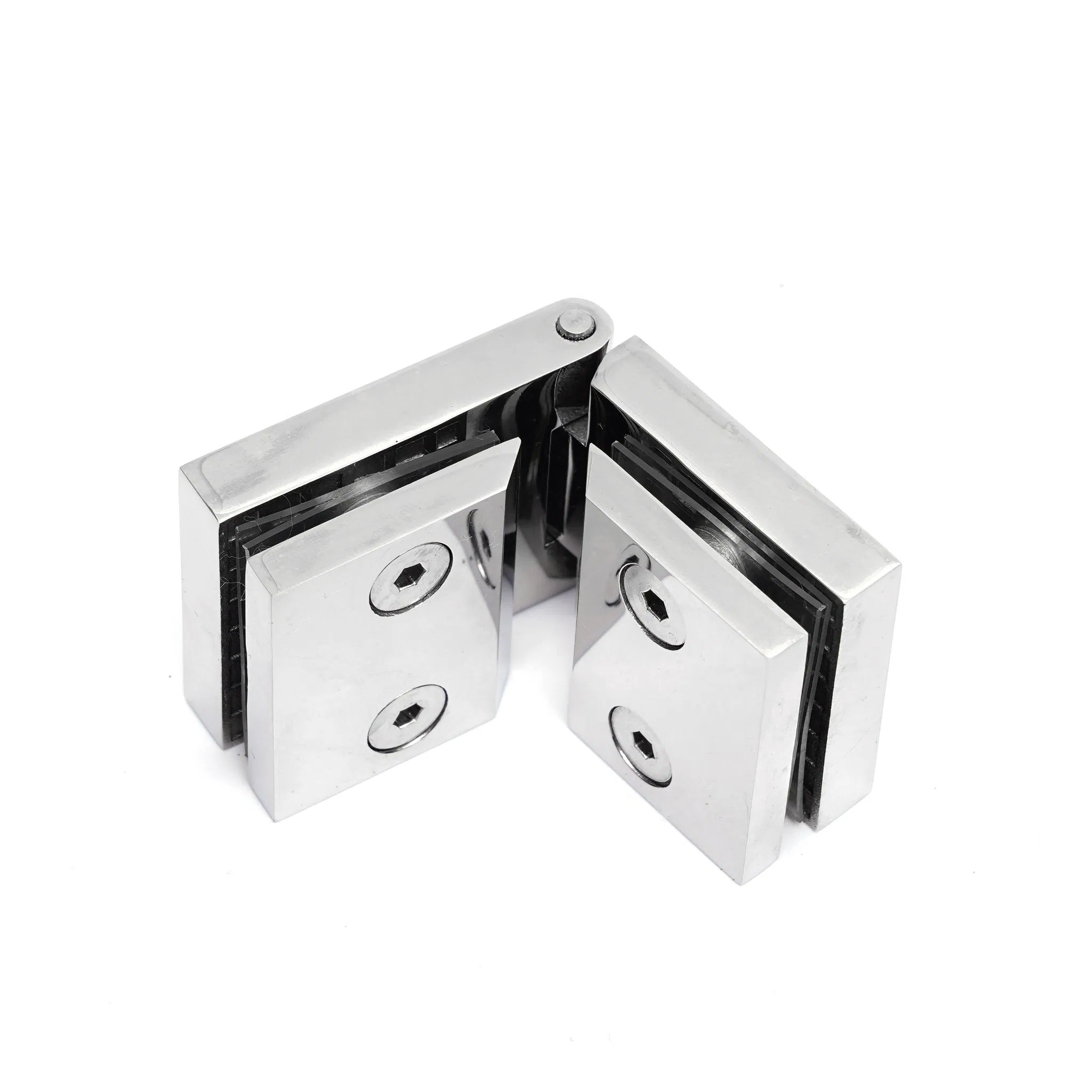 OEM Tempered Glass Door Hardware Wholesale of New Materials Shower Door Hardware Glass Door 304 Stainless Steel 180 Degree Glass to Glass Hinge for Fixing Frame