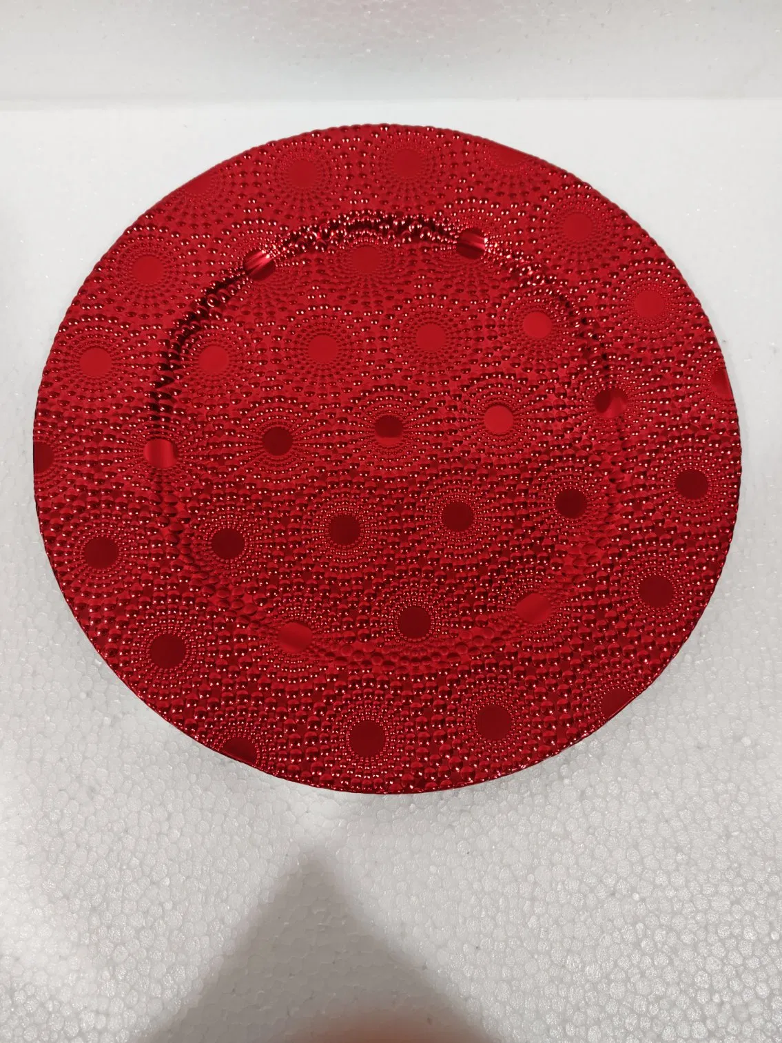 330g Wedding Party Gold Ripple Grid Plate with Wholesale Price