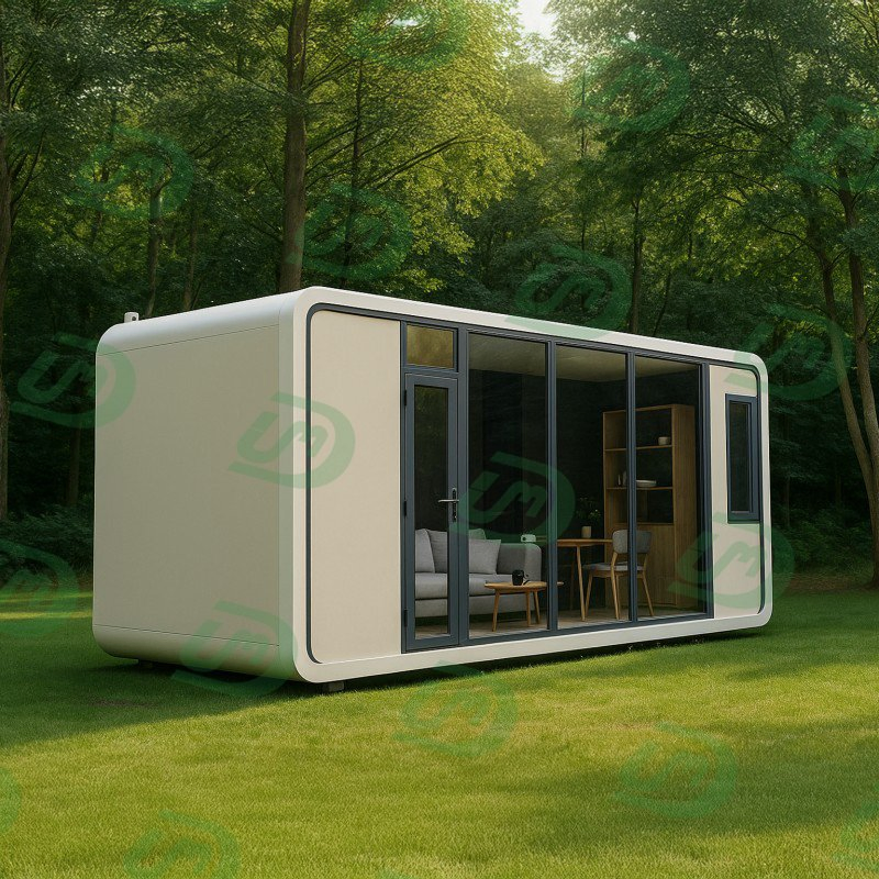 Apple Houses One Bedroom Kitchen and Bathroom Capsule Cabin Camp Pod House