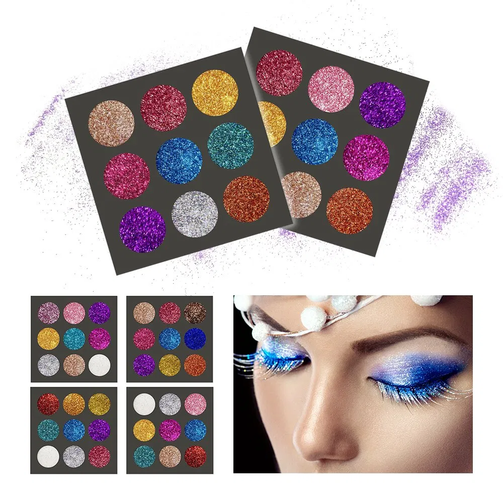 Long Lasting Sparkle Makeup Shimmer Eye Shadow Powder 9 Colors Pressed Glitter Eyeshadow Palette