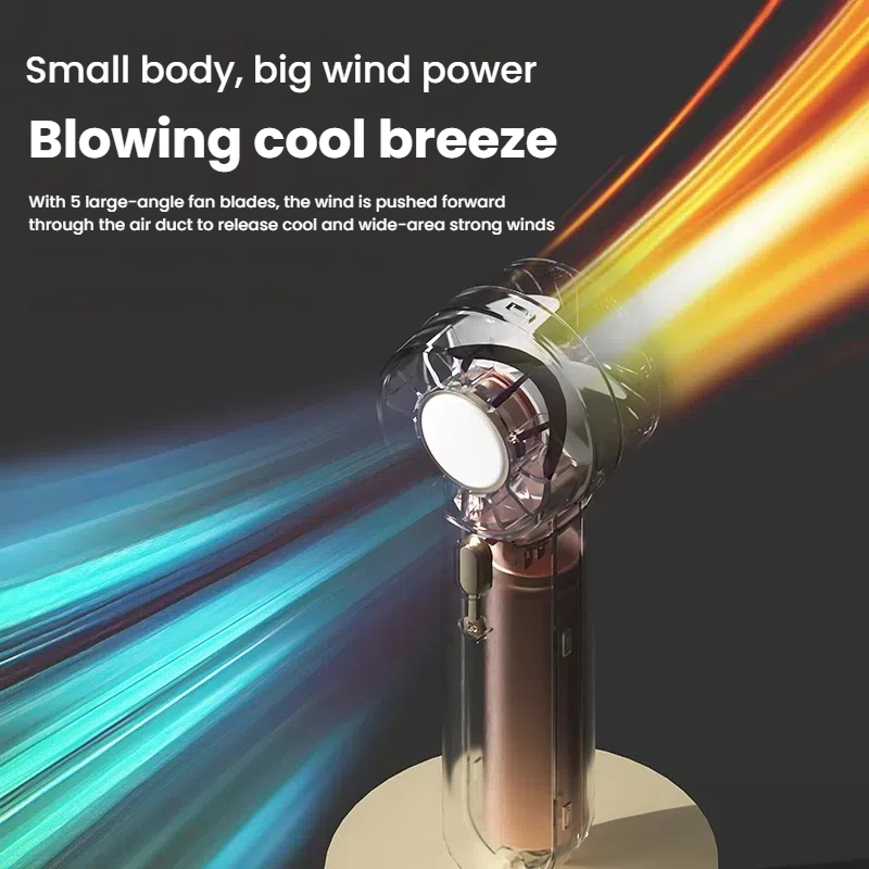 Portable Lightweight Rechargeable Handheld Mini Fan Strong Wind Low Noise Type C Outdoor Cooling Travel Pocket Small Fan