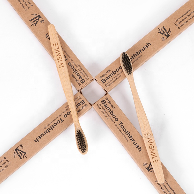 Biodegradable Customized Logo CE Certificate Soft Wool Reusable Hotel Bamboo Toothbrush