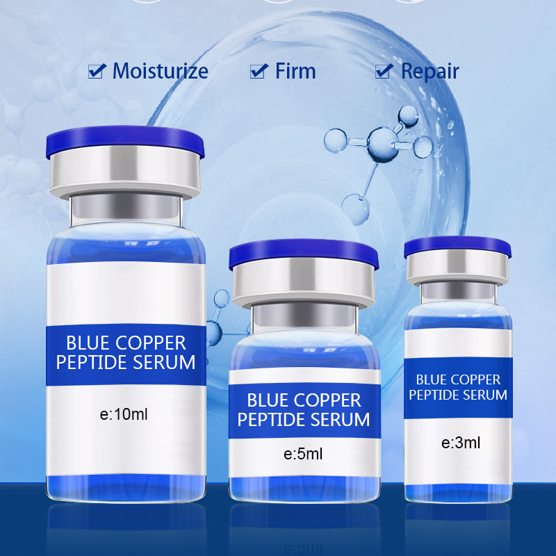 3 Ml 5 Ml 10 Ml Ghk Cu Vial Blue Copper Peptide Face Serum Anti-Aging Moisturizing Repairing for Skin Care Serum