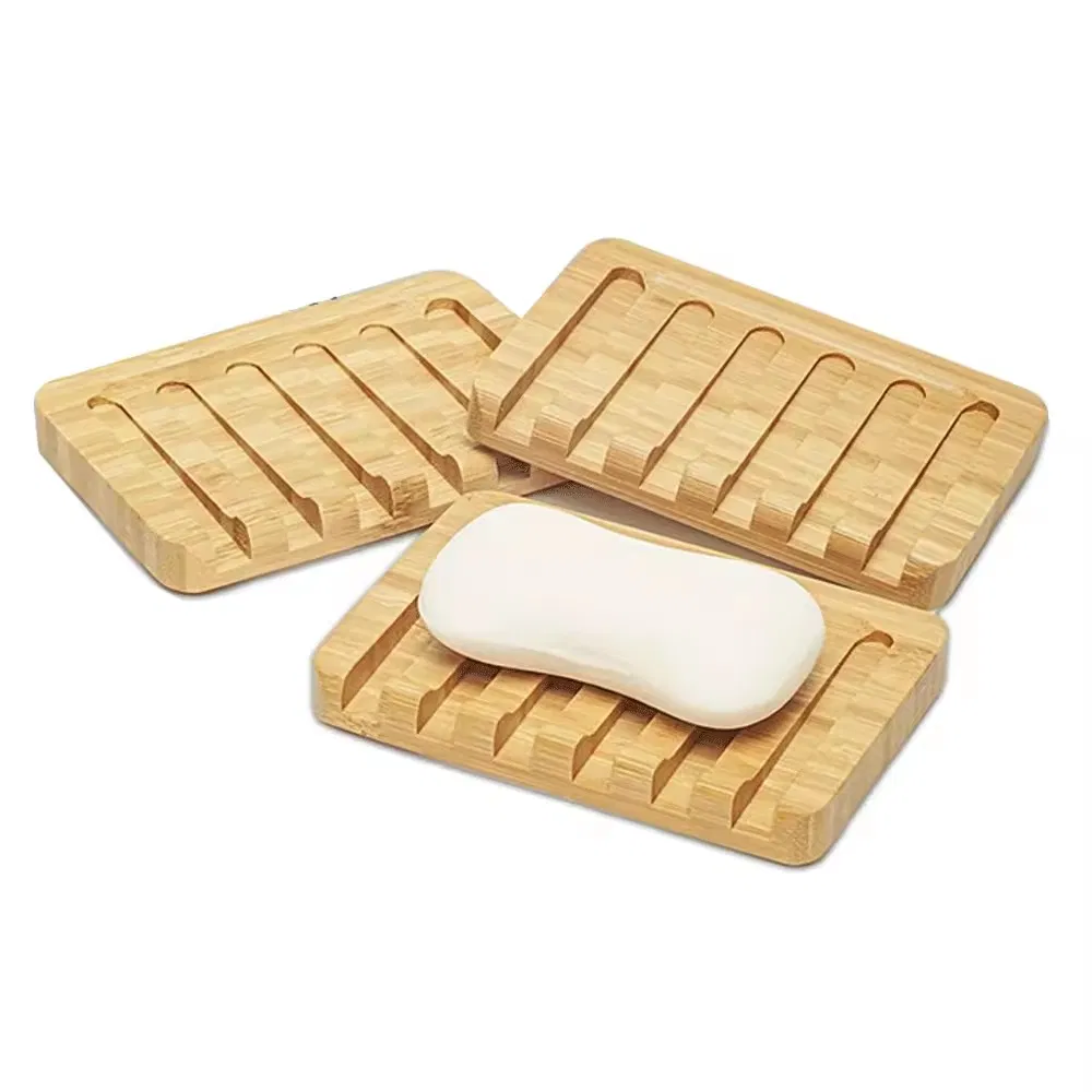 Wholesale Customized Logo Funny Bamboo Bathroom Shower Soap Dish