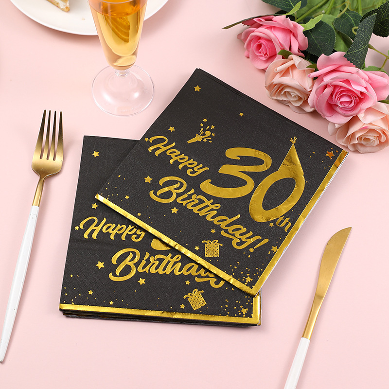 Customize Branded 25*25 Cm Cocktail Napkin Tissue Napkin Servietten Restaurant Linen Napkins Birthday Napkin