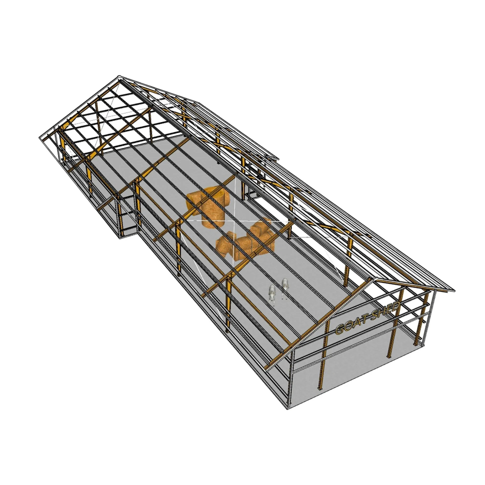 Secure & Stable Prefab China New Modern Wholesale Construction Building Material of Metal Steel Structure Goat Shed with Spacious Layout for Farming and Storage
