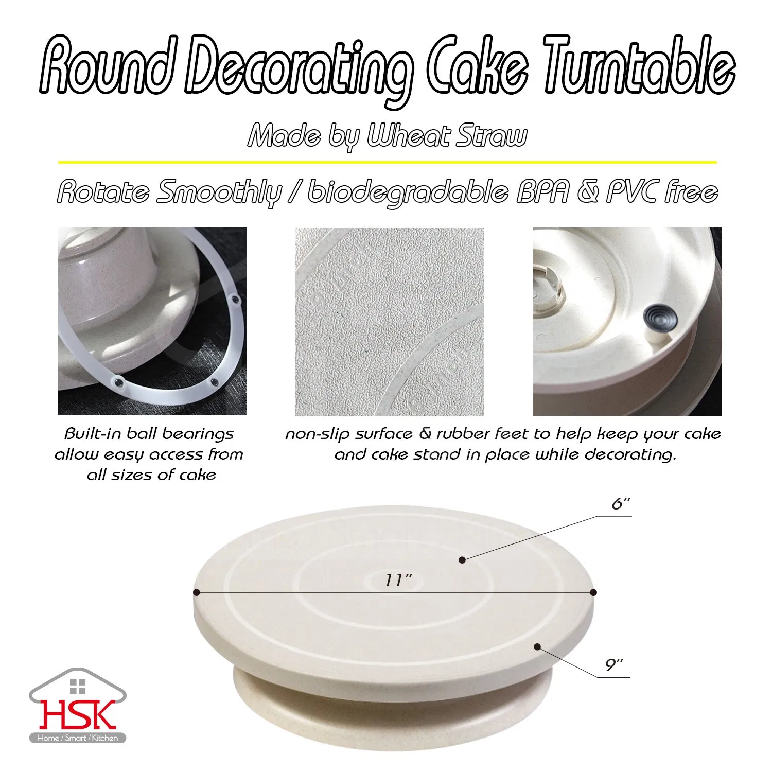 Wheat Straw Cake Leveler Cake Rotating Stand Turnable