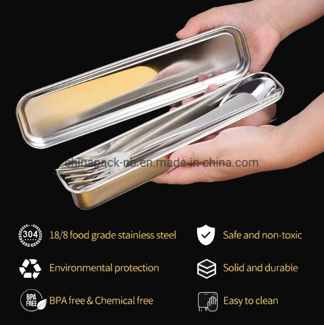 New Product 18/8 Stainless Steel Storage Container Spoon Set Box for Cutlery Set Toothbrush Box of Straw Jewelry Box