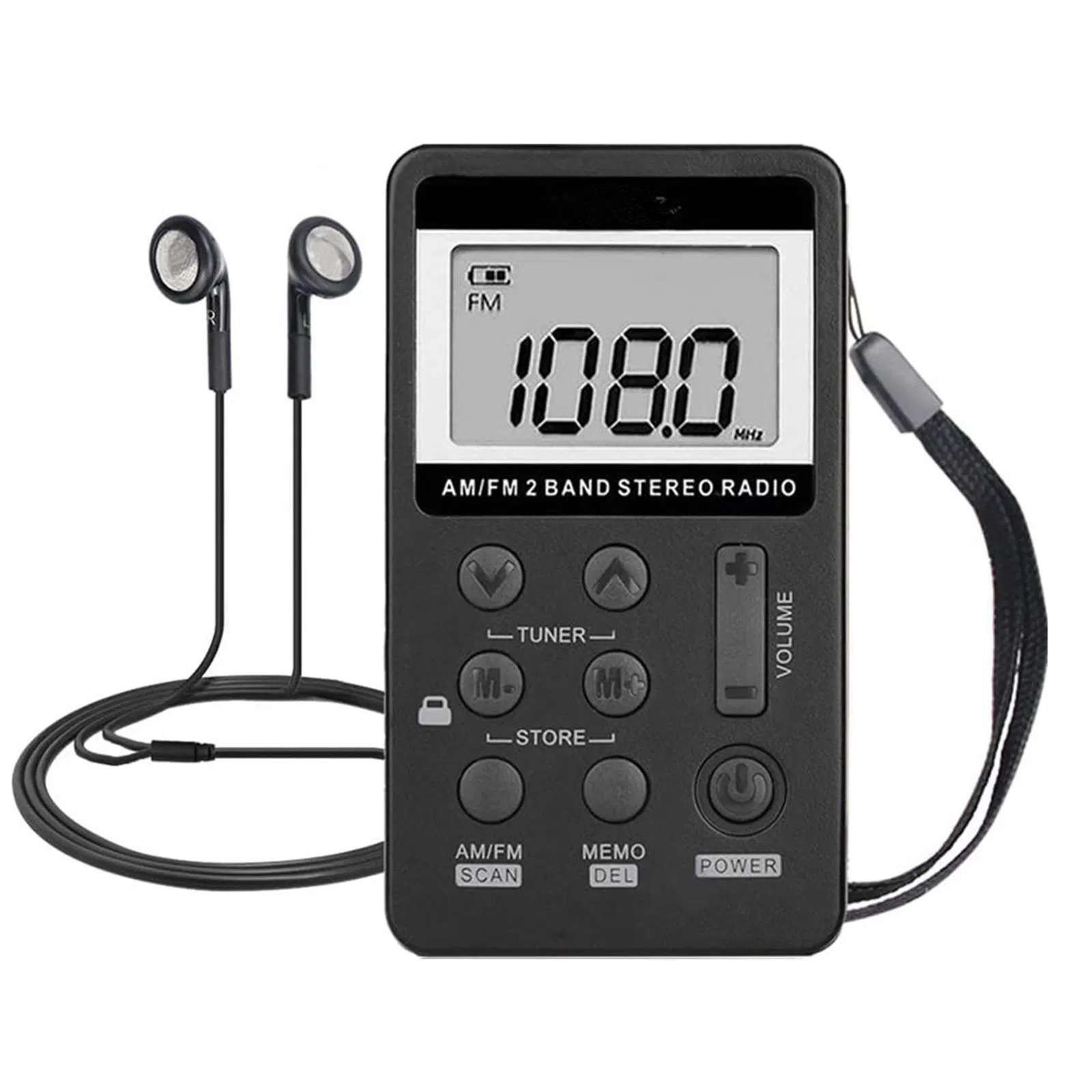 Портативный мини-радиоприёмник AM/FM с LCD дисплеем