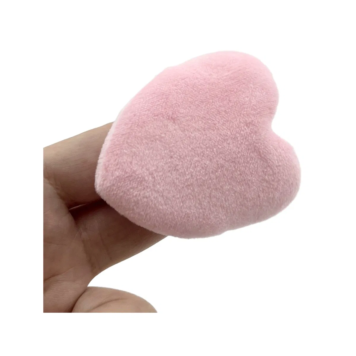 New Design Professional Super Soft Pink Color Heart Shape Makeup Powder Puff
