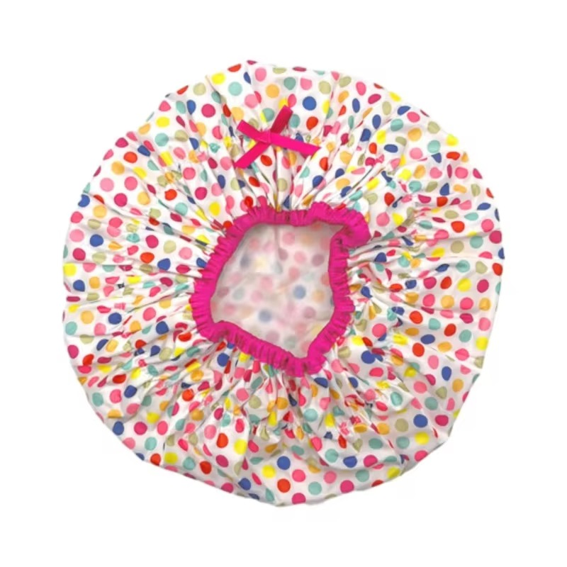 Promotional High Quality Waterproof Oversized Adjustable Elastic Band Durable Shower Caps